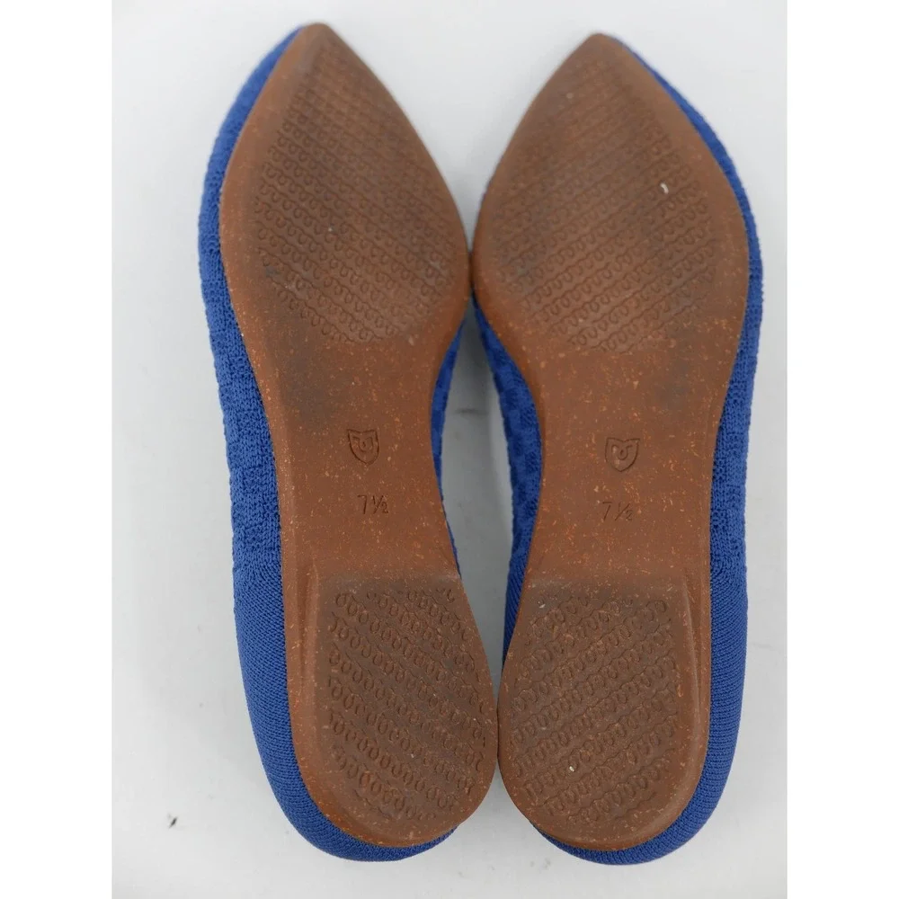 Rothy's The Point Flats Blue Knit Pointed Toe Washable Women's Size 7.5